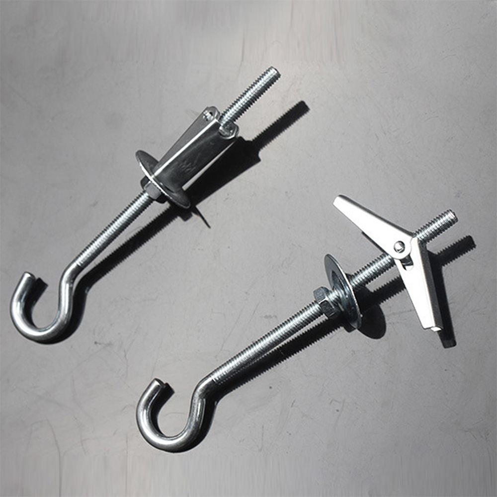 2/4 Pcs M4 Koolstofstaal Gipsplaat Plafond Muur Lente Toggle Haak Bouten Hanger Muur Bevestiging Ankers Haak Met Schroefdraad Haken