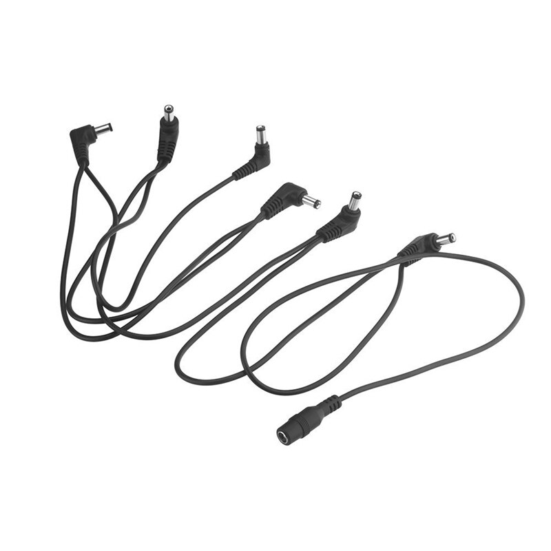 Vitoos 6 Manieren Elektrode Daisy Chain Harness Kabel Koperdraad Voor Gitaar Effecten Voeding Adapter Splitter Zwart