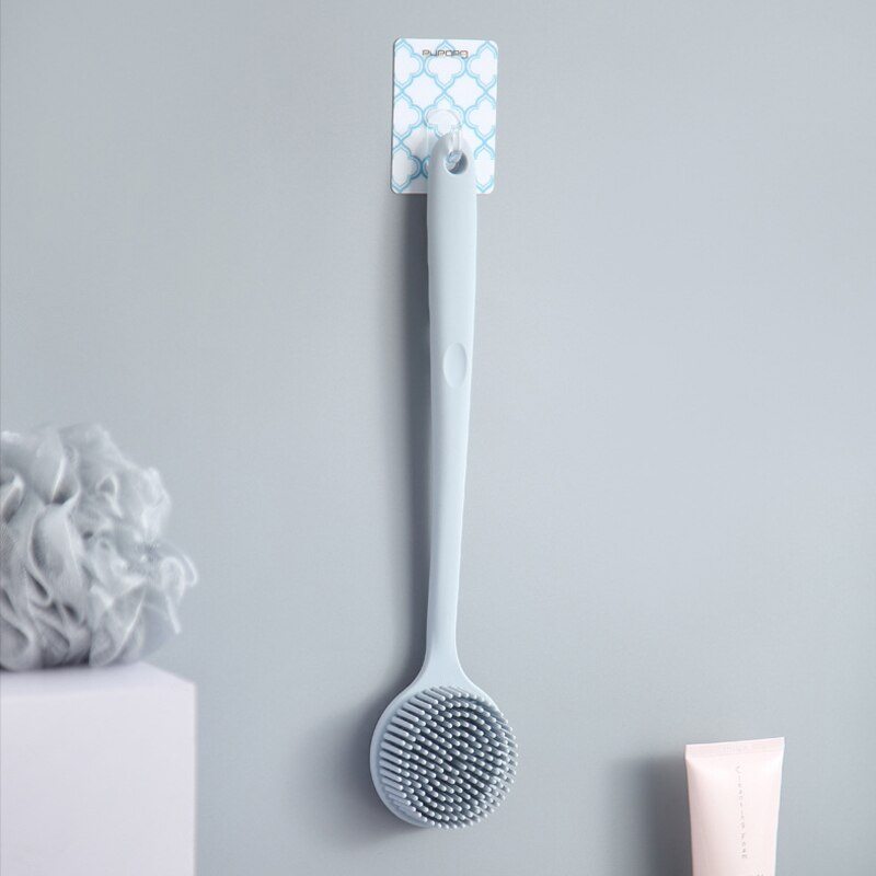 Body Scrub Brush Multi-function Silicone Bath Brush Body Long Handle Double-Sided Shower Brush Back Massage Exfoliation Wisp