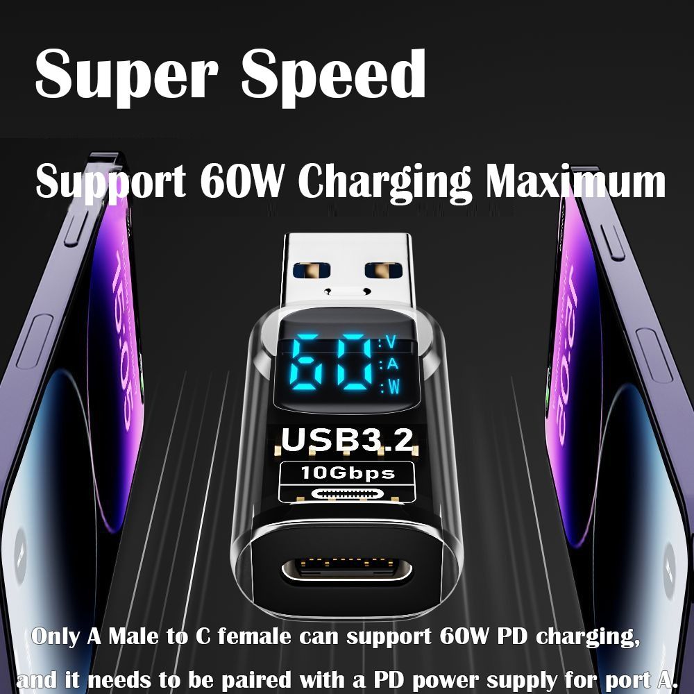 USB 3.2 Digital Display Adapter 10Gbps USB Male TO USB Female Converter Fast Charging Data Transafer USB C Adapter For PC Laptop