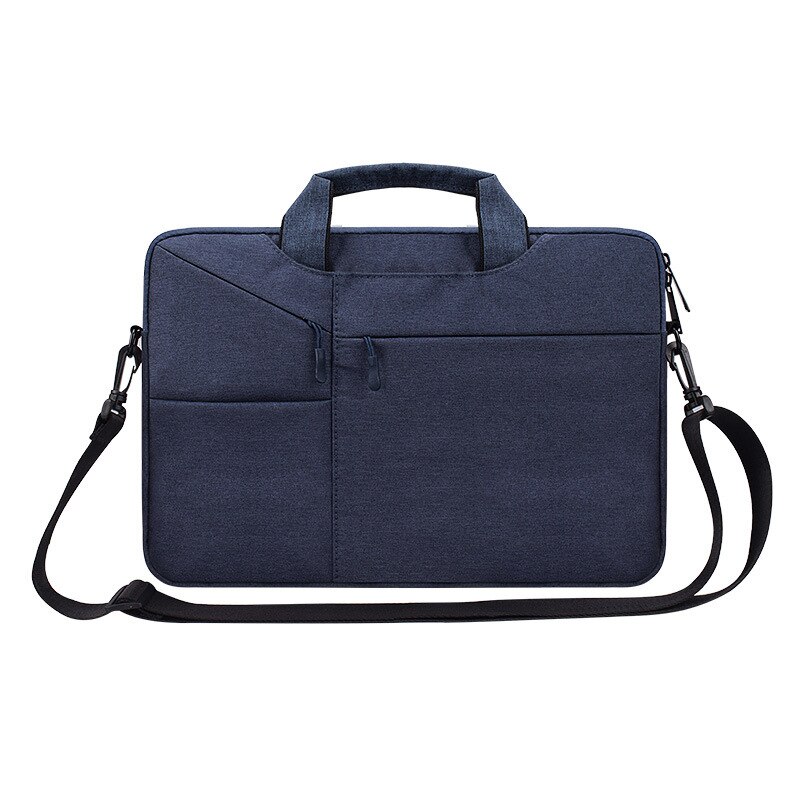 Laptop Messenger 13.3/14.1/15.6 calowy Notebook torba na ramię multi-pocket torba na laptopa torebka na komputer Macbook Air Pro teczka: Navy with strap / 14.1 inch