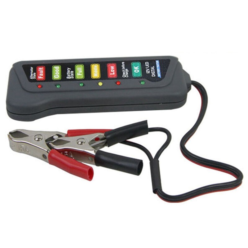 12V Car Battery Tester Digital Alternator Tester 6 LED Lights Display Diagnostic Tool Automotive Battery Test Device Measuring