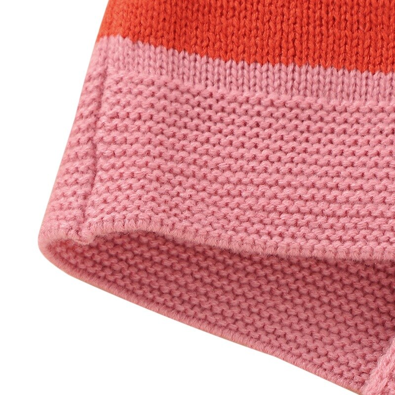 Suéter de invierno para bebés, cárdigan tejido para niños y niñas, suéteres para bebés, ropa de a rayas arco iris para bebés, cárdigan para otoño 4
