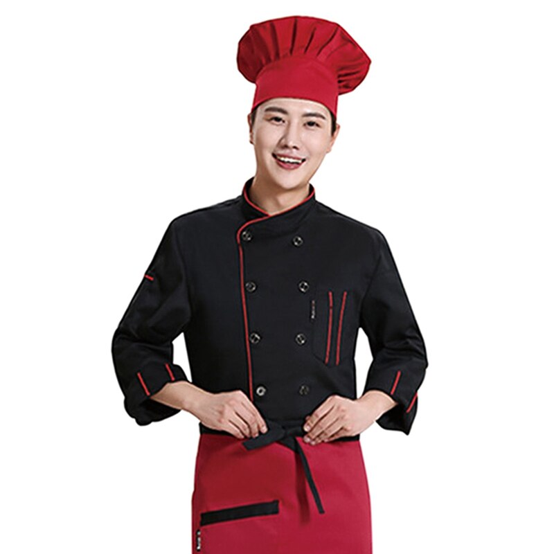 Long Sleeve Chef Clothes Uniform Double Breasted Unisex Cooking Uniforms Breathable Kitchen Restaurant Men Food Service