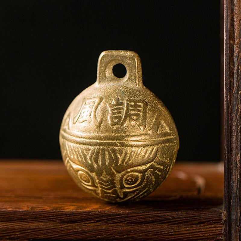 Campana de latón tibetano de estilo Vintage, abalorio étnico Feng, pulsera de tigre chino, cabeza decorativa Shui X0N7, tamaño a elegir 13