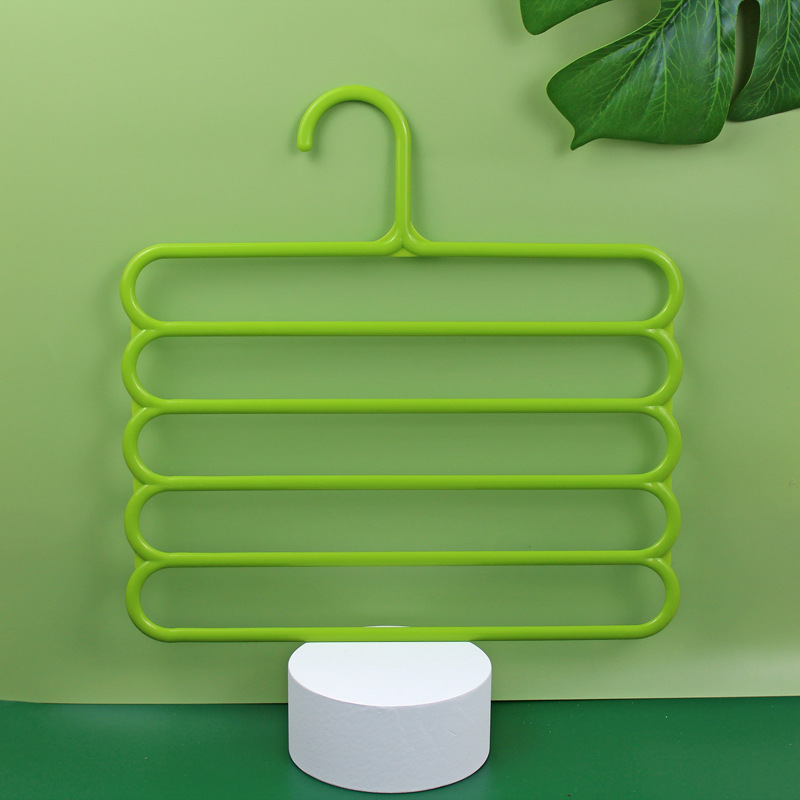Mehrschichtige Kleiderbügel, Hosenhalter, Schrankaufbewahrungsorganisatoren, 5-lagige Hosen, Handtücher, Schals, Regale, Aufbewahrungsorganisation: green