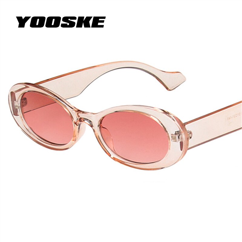 Yooske vintage ovale zonnebril voor dames en heren, retro merk kleine zonnebril, gradiënt ronde bril  uv400