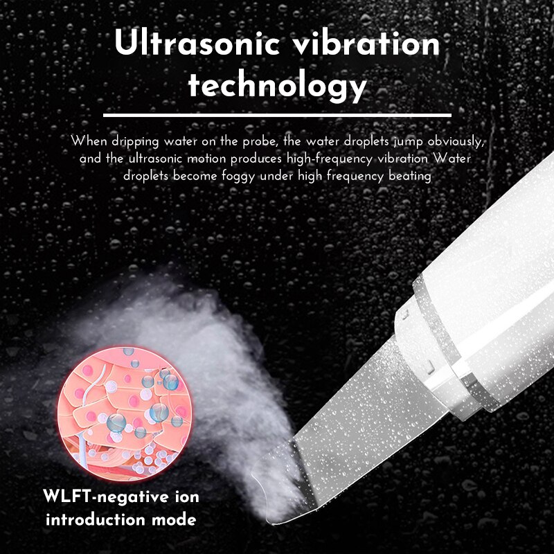Ultrasonic Skin Scrubber Vibration Deep Face Cleaning Machine Peeling Shovel Facial Pore Cleaner Ion Skin Scraper Face Scruuber