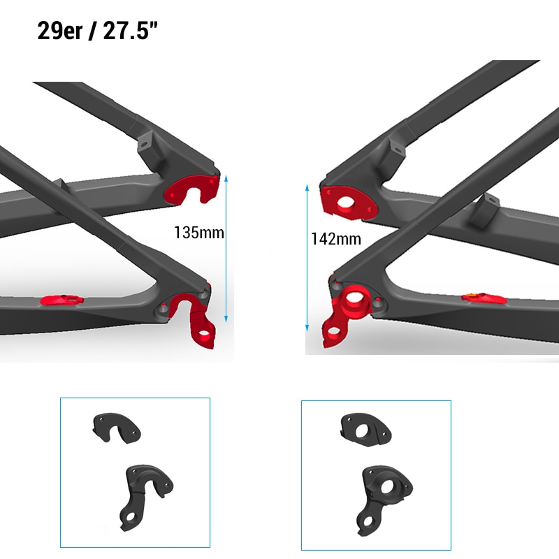 Fiets Derailleurpad 135X10 Mm 142X12 Mm Haak Met As Thru Mountainbike Frame Lug schroeven Legering Mtb Fiets Onderdelen