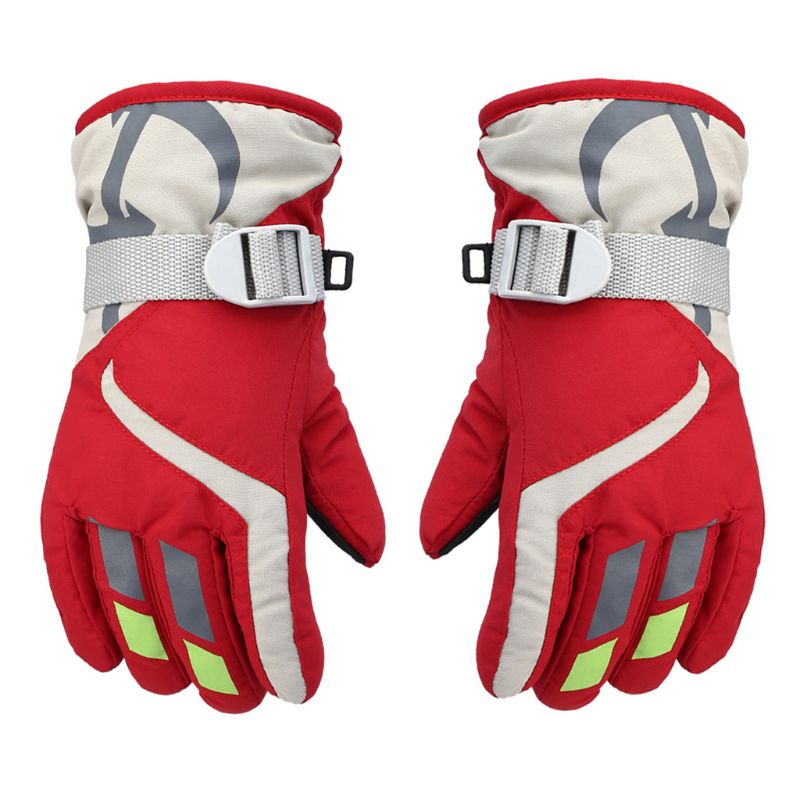 Kinderen jongens meisjes winter warme winddichte sport ski handschoenen kinderen ademend verstelbare handschoen 27rd