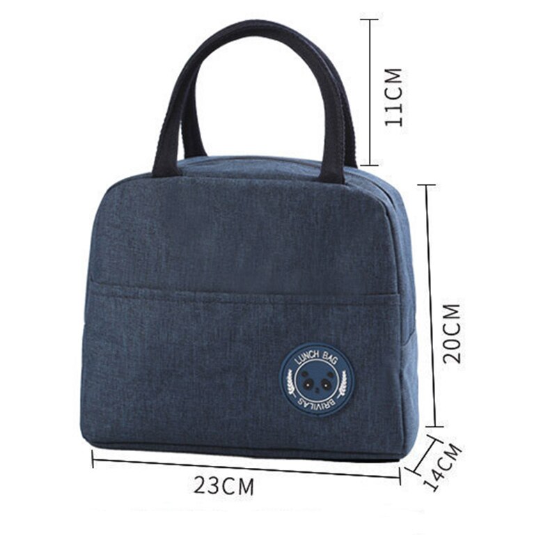 Lancheira térmica portátil de nylon, saco com zíper para refrigeração fresca, à prova d&#39;água, bolsa de almoço oxford feminina, conveniente, sacos de comida, 1 peça