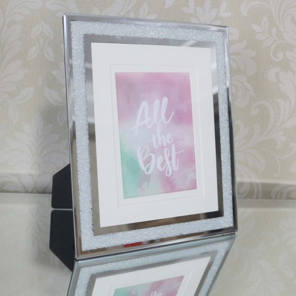 Christmas Crystal Photo Frame Desktop Glass Mirror Photo Frame insert photo 4x6" 5x7" 6x8' 8x10" Picture Frame