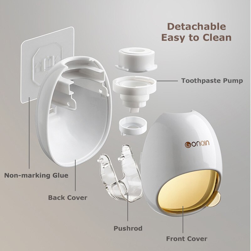 Wall Mounted Toothpaste Dispenser Automatic Tube Press Squeezer Toothpaste with Dust Cover Dispensador Pasta Dientes