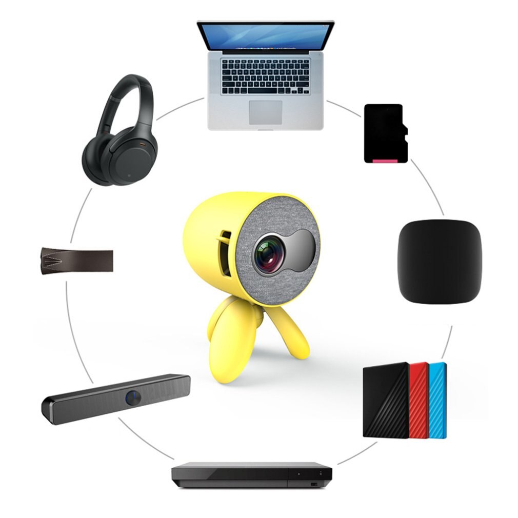 1 Pcs Yg220 Projector Home Mini Micro Led Mobile Phone With Screen Portable High-Definition Projector