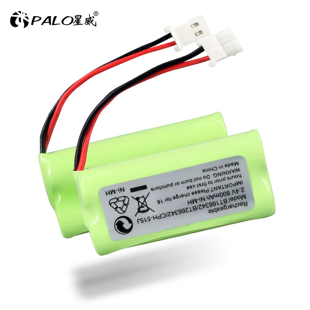 PALO Battery 2.4V 800mAh Ni-MH Rechargeable Battery Pack BT183342 BT283342 For Cordless Phone BT-166342 515J