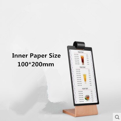A5 And 100*200mm Double Sided Table Menu Card Sign Holder Ad Picture Photo Frames Advertisement Display Menu Paper Holder Stand: Beech Wood 100x200mm