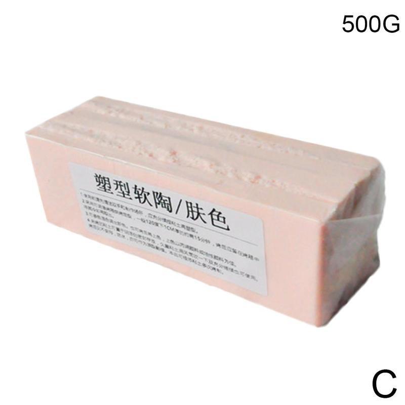 Arcilla polimérica de cerámica blanda para modelar, arcilla polimérica hecha a mano de , 500g, color negro, gris y blanco: skin tone