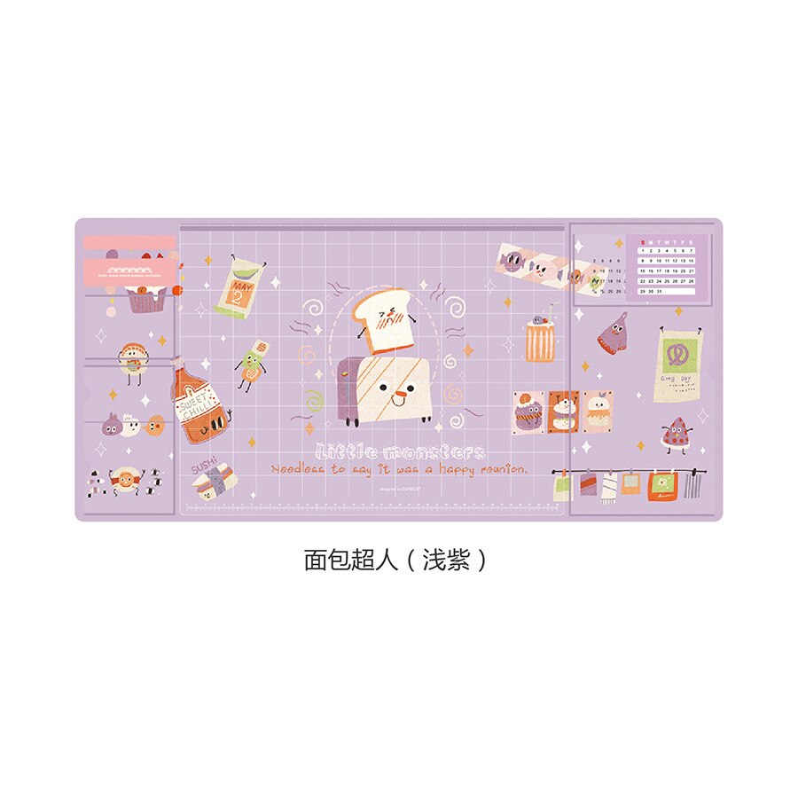 Oversized Waterproof Pu Mouse Pad Student Writing Pad Office Computer Desk Mat Laptop Cushion Desk Organizer with Calendar: 5