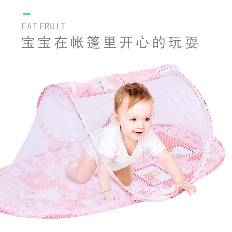 Neugeborenen Baby Krippe Netting Kinder Tragbare Faltbare Baby Bett Moskito Net Boot Typ Zipper Vorhang Infant Spielen Zelt Schlaf Bett: Rosa