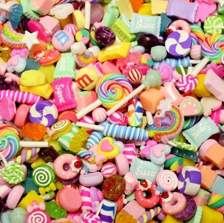 8pcs Cute Resin Candy Charms For Slime Filler DIY Cake Ornament Phone Decoration Resin Charms Lizun Slime Supplies Toys: 12