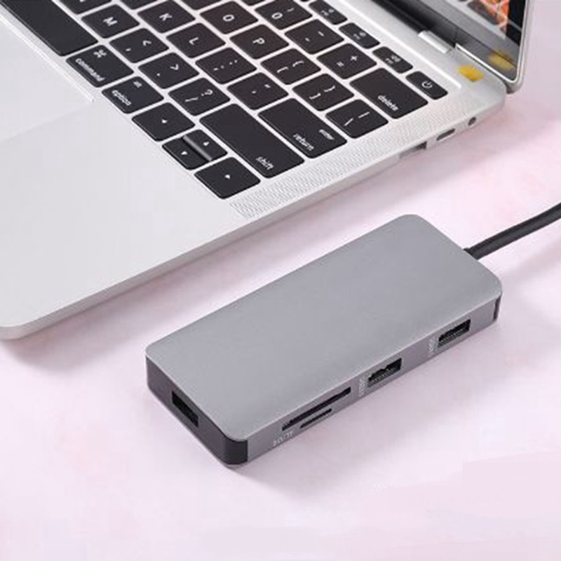Dock 3.0 USB Hub Type C vers HDMI 4K VGA PD RJ45 Gigabit LAN SD/TF carte HDMI Hub adaptateur Station pour Macbook Pro Samsung