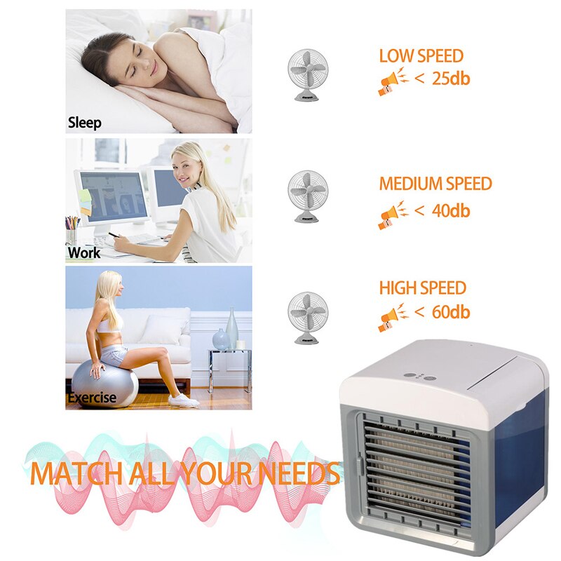 Humidificador purificador de aire acondicionado Mini Home Room portátil cómodo aire acondicionado Usb ventilador enfriador de aire de escritorio