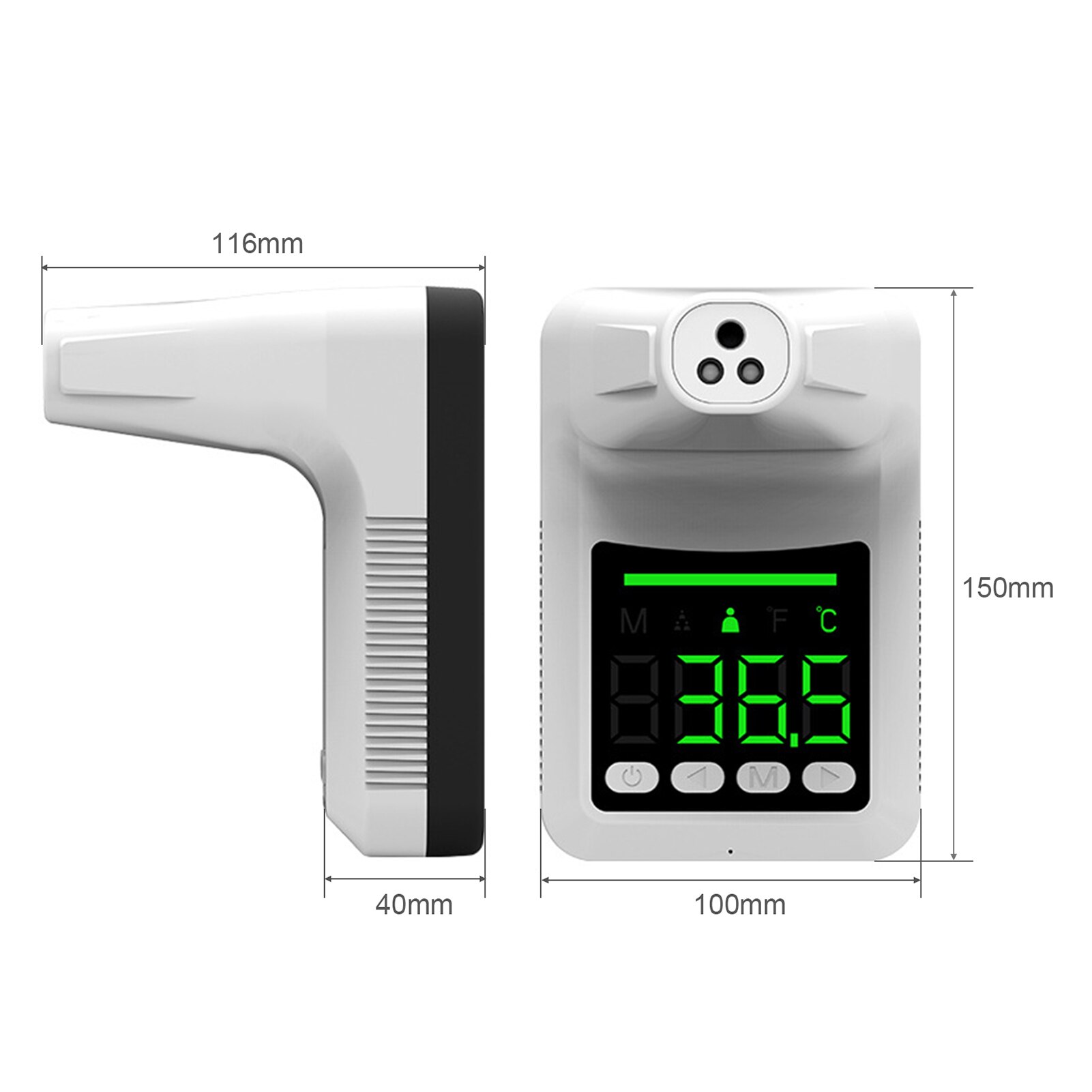 IR Infrared Thermometer Wall-mounted Temperature Measurement Gauge Non-contact Automatic Smart IR Induction 10 Language Voice