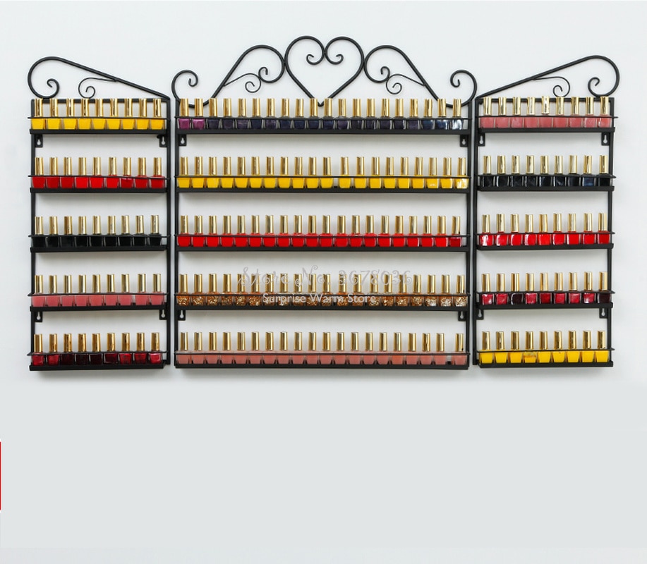 Multi-Lagen Opslag Muur Manicure Cosmetica Display Stand Moderne Metalen Nagellak Organizer Opslag Rack Plank Voor Muur