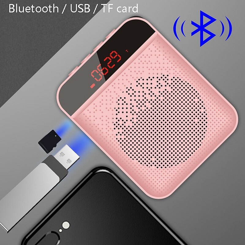 Mini Loudspeaker Wireless Voice Amplifier Teacher Microphone Speaker Loudspeaker Support TF Card FM Radio