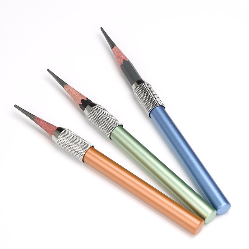 6 PCS 6-color metal pencil extension drawing pencil sleeve extension pencil connector aluminum rod extension rod