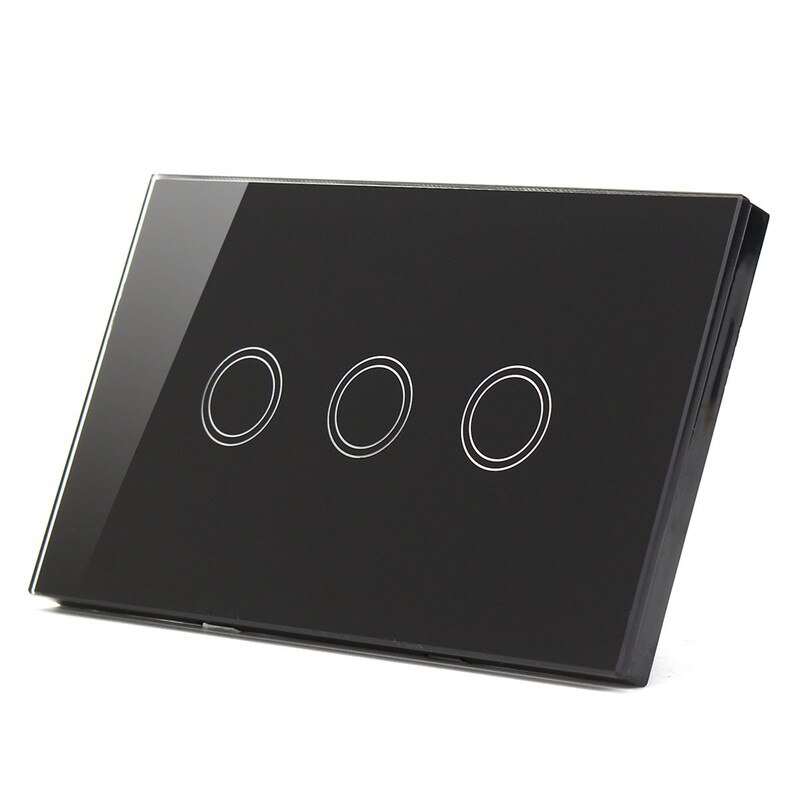 US Standard Remote Control Switch 3 Gangs 3 Way, Smart Wall Light Switch, Wireless Remote Control Touch Light Switch