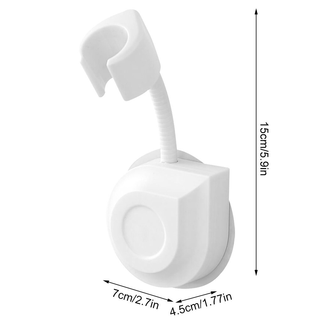 Universal Self-Adhesive Showerhead Bracket Wall-mounted Shower Head Holder 360° Rotatable Bathroom Accessories Stand Holder: A-White