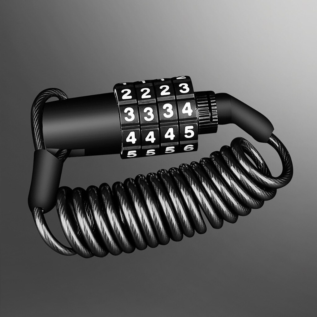 Bike Lock 4 Digit Code Combination Bicycle Security Lock Bike Cable Basic Coiling Resettable Combination Cable Bike Locks: A