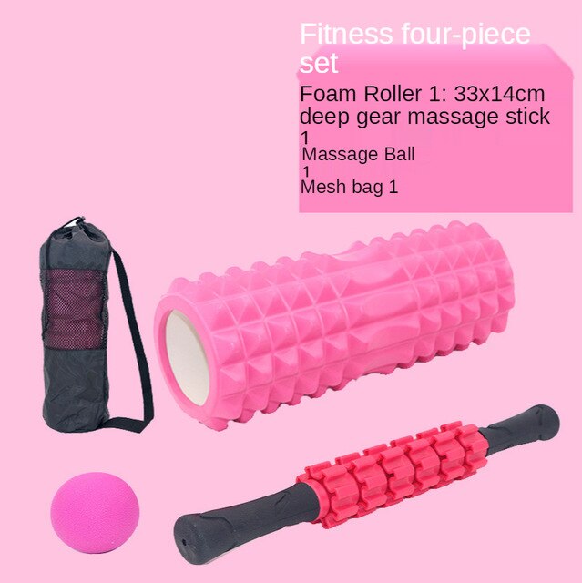 Yoga massage stick roller muscle relaxation shaft spiked club massage roller rolling leg stick fitness stick fascia Rod: Mixed 4