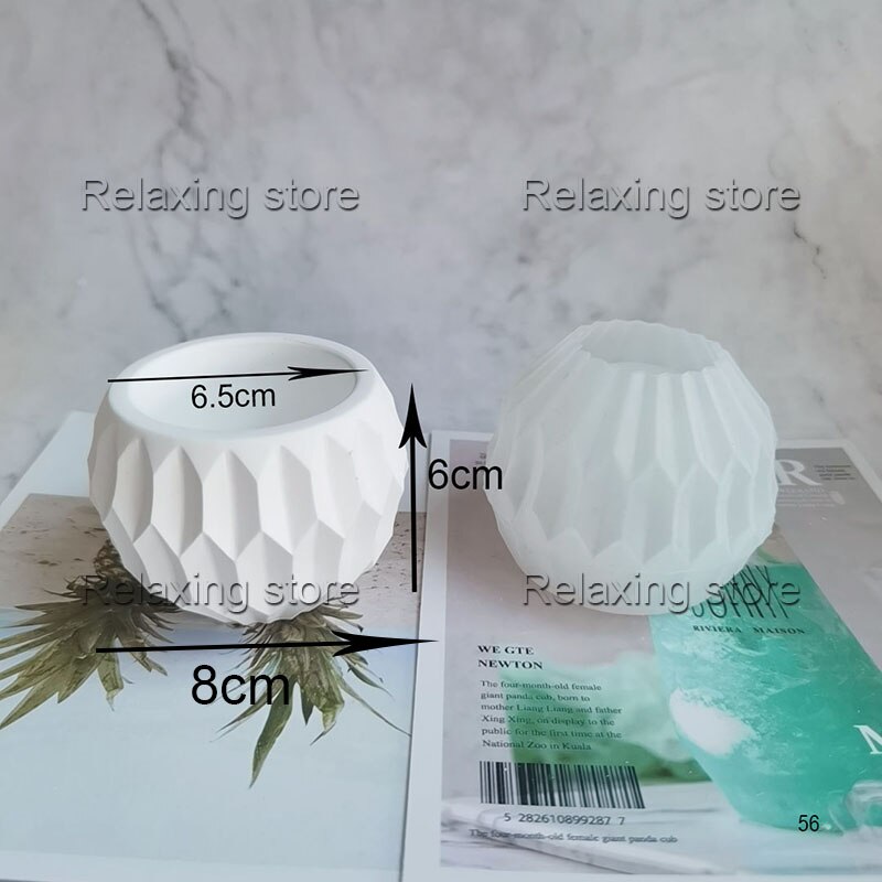 Round Flower Pot Concrete Planter Molds Square Cement Vase Silicone Mold Plaster Candle Cup Container Epoxy Resin Mould: E