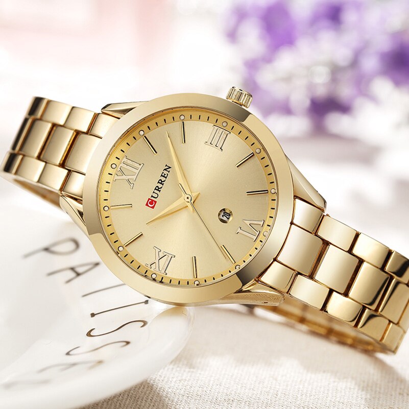 Curren casual dameshorloges dames stalen dames armband horloges damesklok relogio feminino montre femme 9007