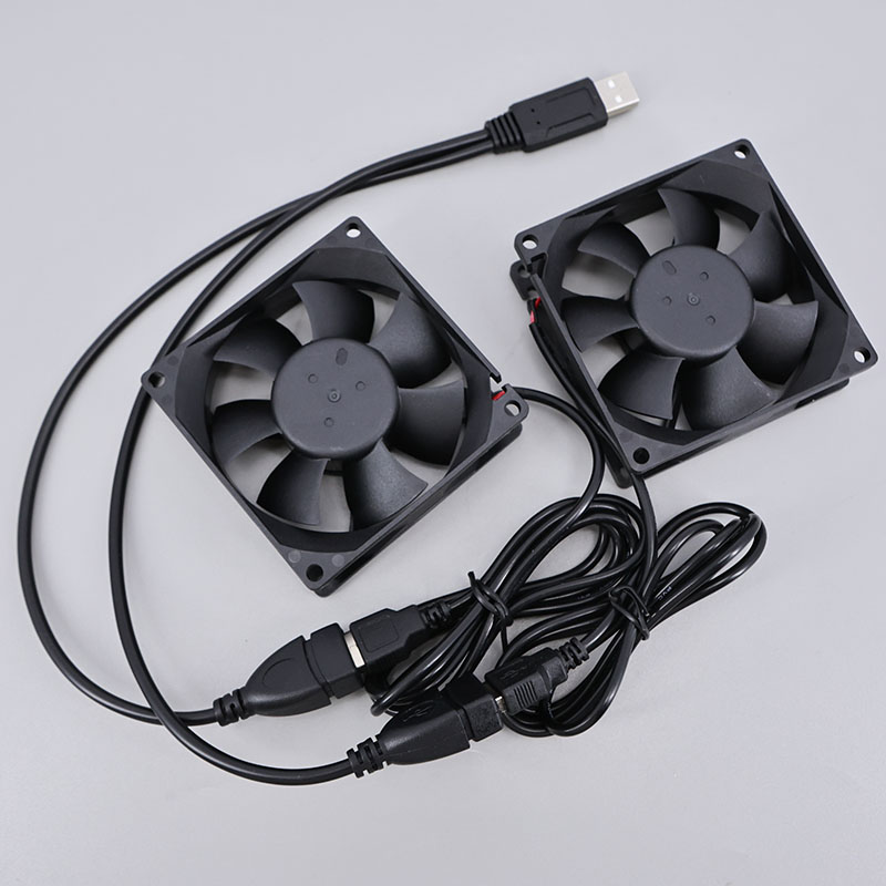 Dual 40mm 50mm 60mm 80mm 90mm 120mm DC 5V Powered USB Fans with 2 in 1 USB Cable for AV Receiver DVR Cooling E