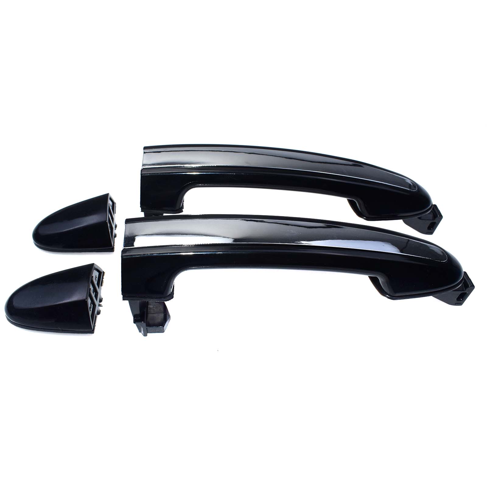 WOLFIGO Black Chrome Voor Achter Links Rechts Exterieur Deurklink Voor Hyundai Santa Fe 2007 826512B000 82661 83651 836612B000: rear left right