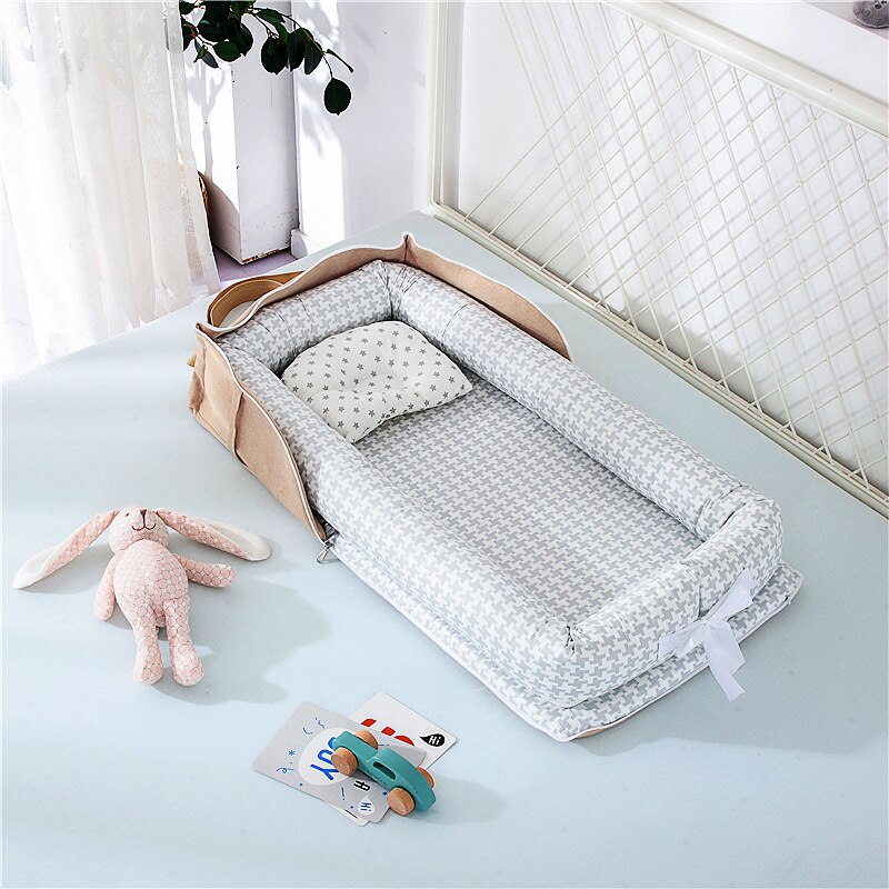 Portable Baby Bed For Boys Girls Travel Bed Infant Cotton Cradle Crib Baby Bassinet Multifunction Foldable Newborn Bed Babynest: A1