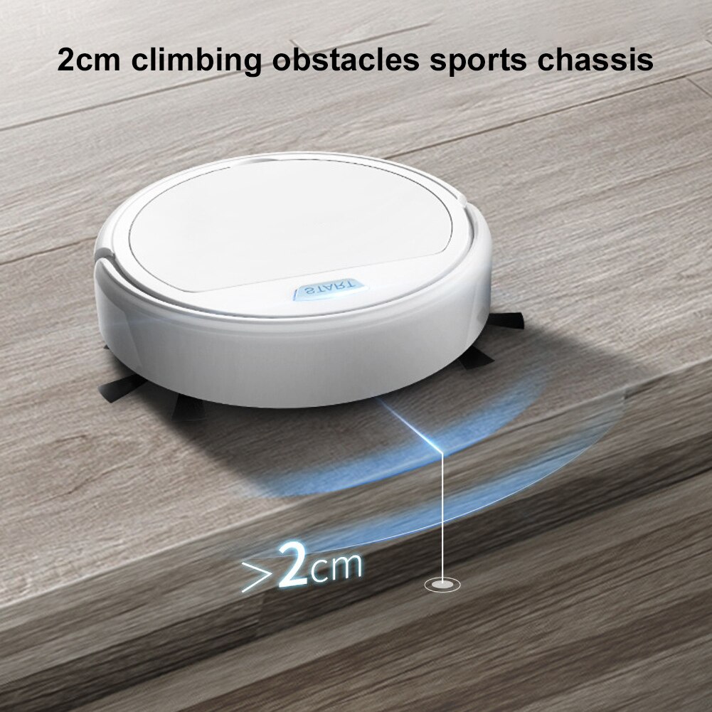 3 in 1 Rechargeable Automatic Mute Smart Sweeper Cleaner Suction Dust Remover Long Standby Time Easy to Operate Rechargeable