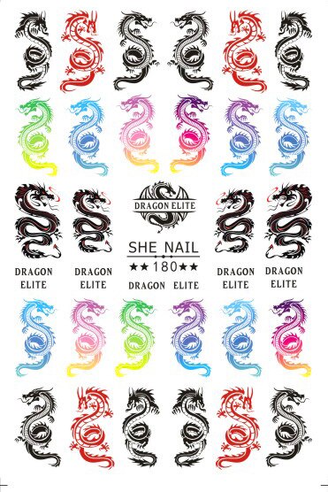 10 Pcs Nail Art Stickers Sliders Kleurrijke Chinese Draak Phoenix Nail Decals Folie Diy Nail Art Decoratie