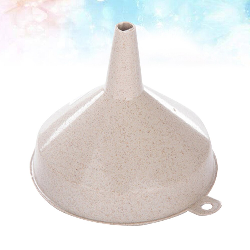 Kitchen Wheat Straw Funnel Liquid Oil Pour Transferring Round Mouth Funnel Hopper Gadget Tool Size for Household Kitchen (Beig
