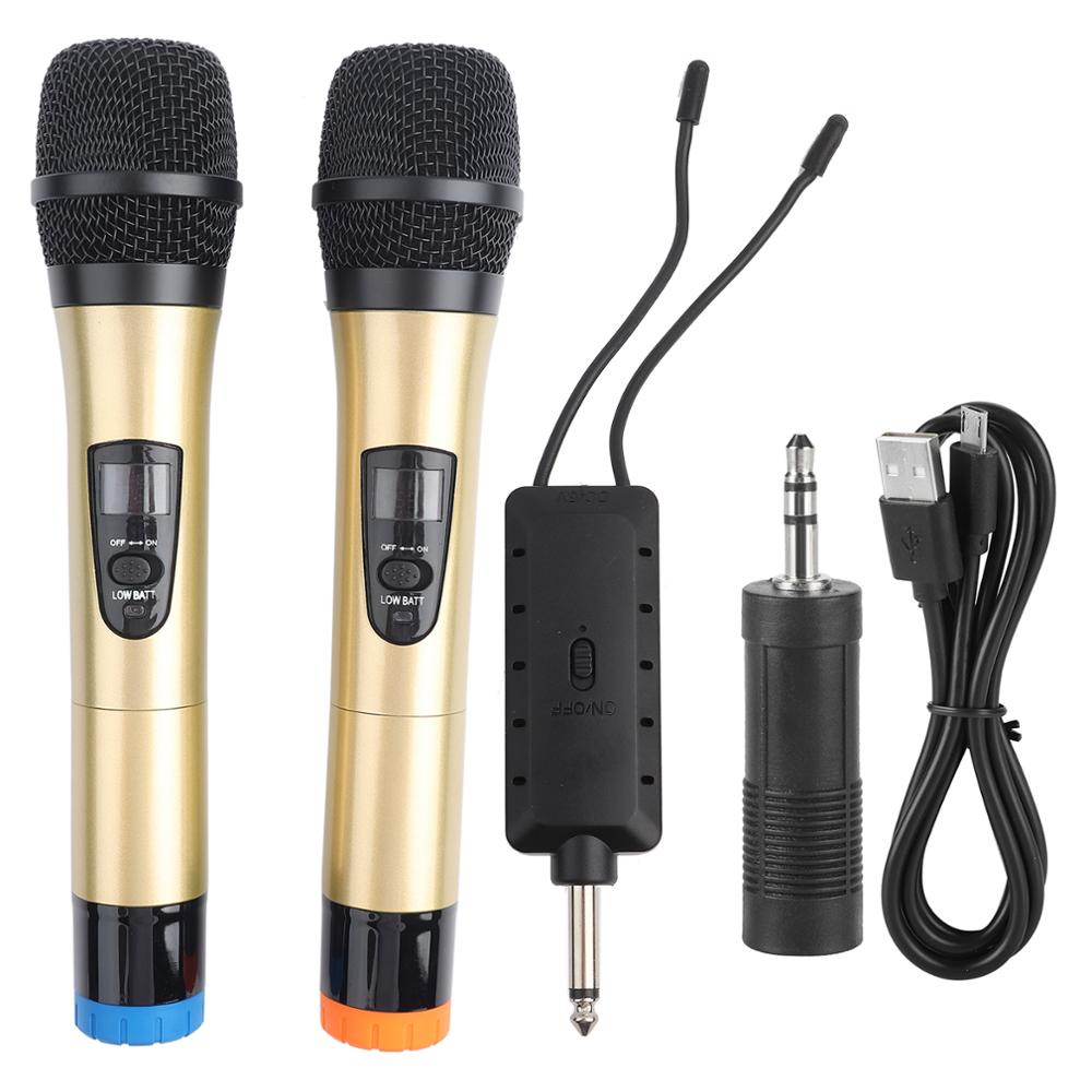 Microfoon 1 Te 2 Universele Vhf Draadloze Handheld Microfoon Met Ontvanger Voor Karaoke/Business Meeting Studio Microfoon