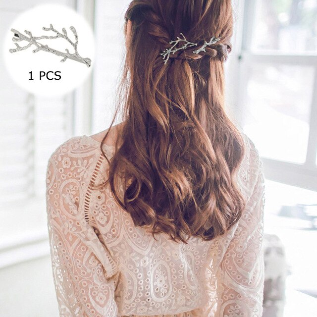 Hojas de rama de olivo de Metal perla Diadema con pinza de pelo peine horquilla pasador tocado con horquillas Accesorios Estilo de belleza, 1 ud.: 3