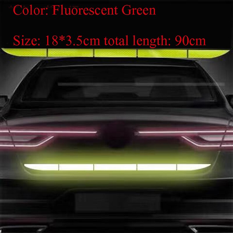 Car Scratch Decorative Stickers Car Trunk Reflective Stickers Luminous Anti-collision Tail Warning Tape Stickers Car Accessories: Army Green