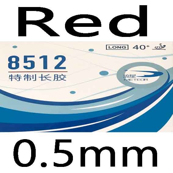 METEOR 8512 Pips long Table Tennis Rubber: Red 0.5mm