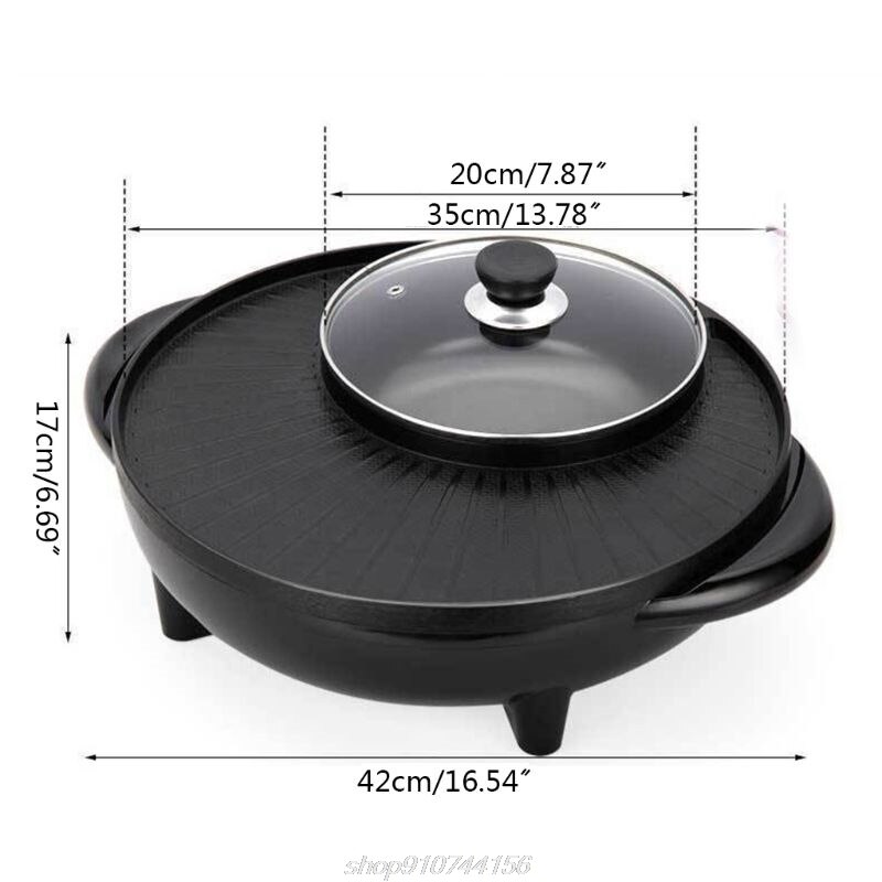 2 in 1 Barbecue Pot Electric 1700W 220V Multi-Function Home Party Non Stick Grill Pan M04 21