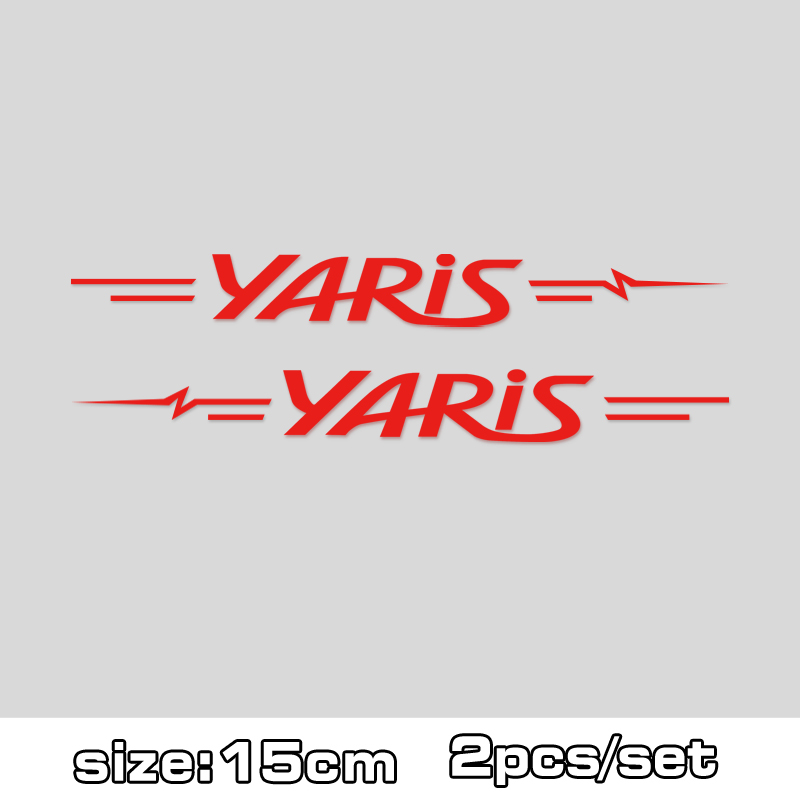 Autocollants de rétroviseur et poignée de porte | Autocollants de décoration de voiture pour Toyota yaris Yaris L: 2pcs 15cm red