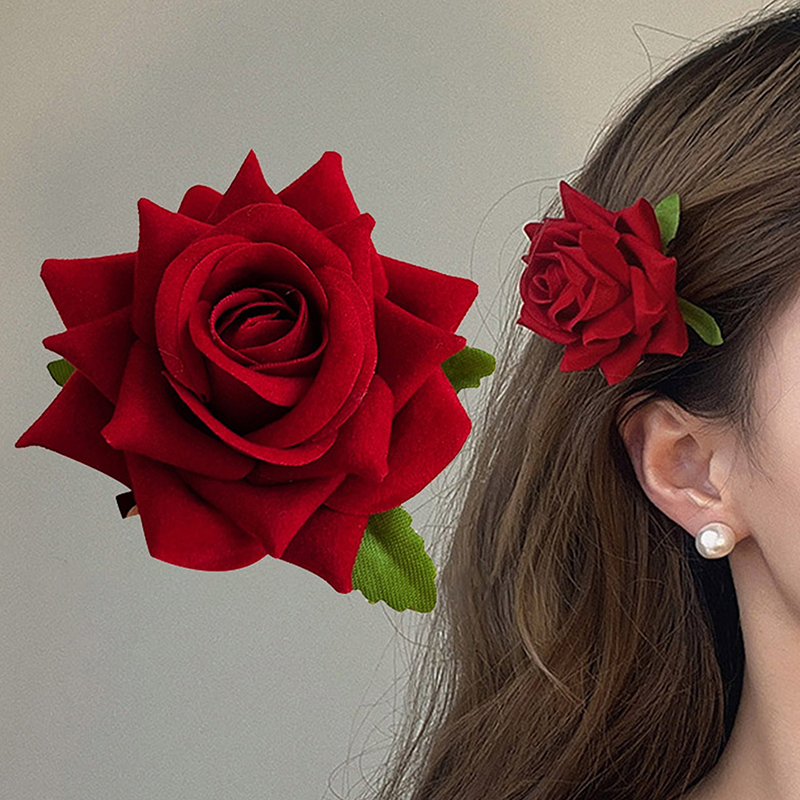 Brosche Hochzeits feier Haarschmuck Rose Blume Haarnadel Brosche Braut Hochzeit Strand Party künstliche Rose Haars pange