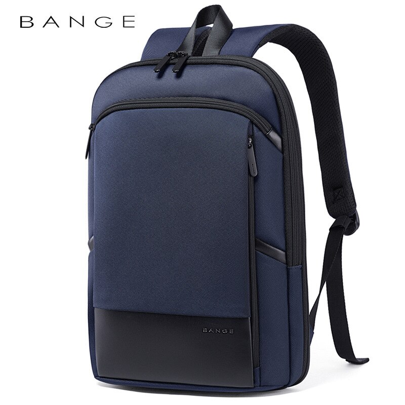 Bange Mannen Business Waterdicht 15.6 &quot;Laptop Rugzak Mode Mannelijke Klassieke Mode Reizen Moto &amp; Biker Licht Scalable Schoudertassen: Blue